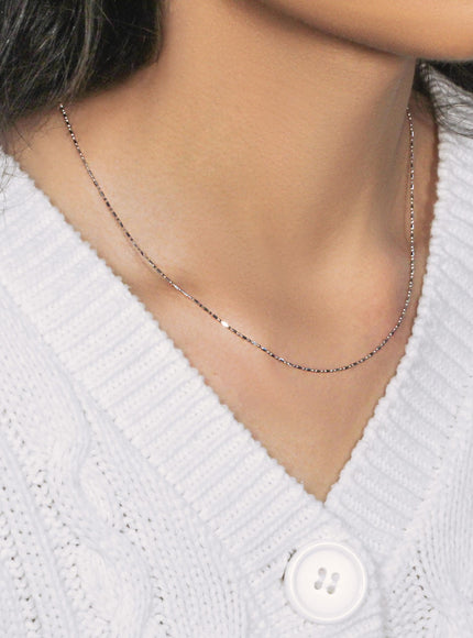 14k White Gold Diamond-Cut Bead Chain 1.0mm