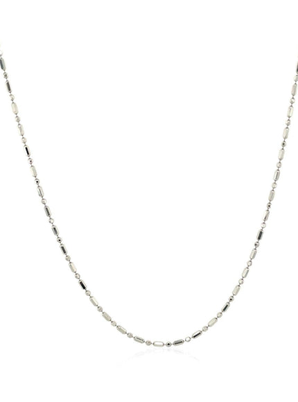 14k White Gold Diamond-Cut Bead Chain 1.0mm - Ellie Belle