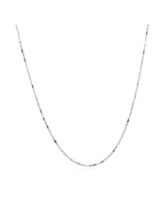 14k White Gold Diamond-Cut Bead Chain 1.0mm - Ellie Belle