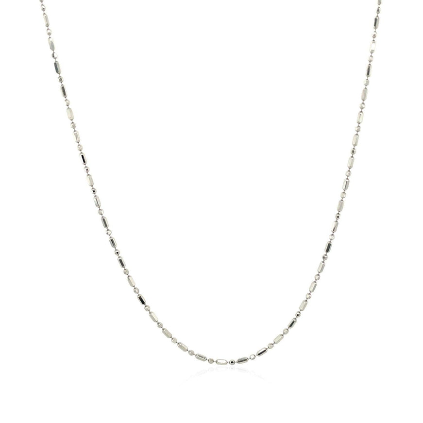 14k White Gold Diamond-Cut Bead Chain 1.0mm - Ellie Belle