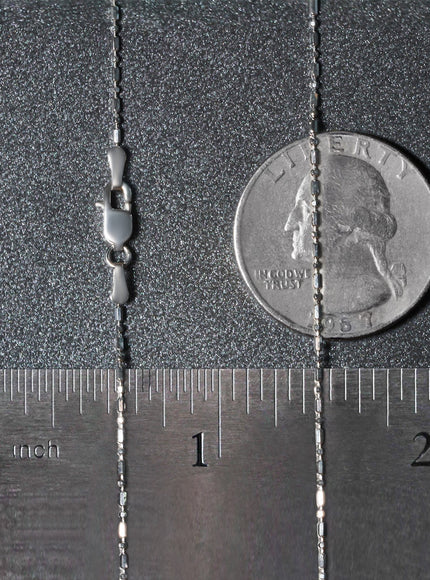 14k White Gold Diamond-Cut Bead Chain 1.0mm