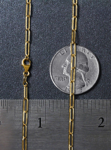 18K Yellow Gold Paperclip Chain (2.5mm)