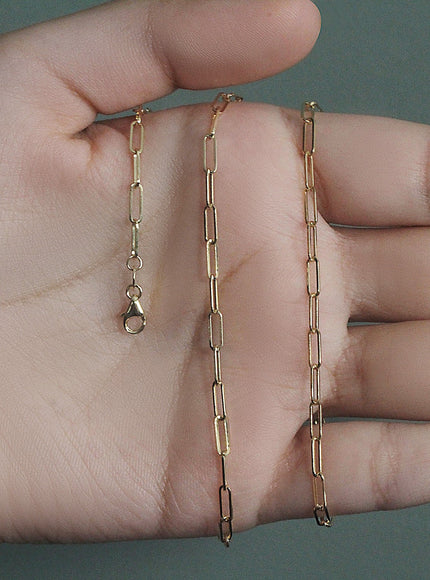18K Yellow Gold Paperclip Chain (2.5mm)