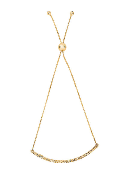 14k Yellow Gold Chain Bar Lariat Style Bracelet
