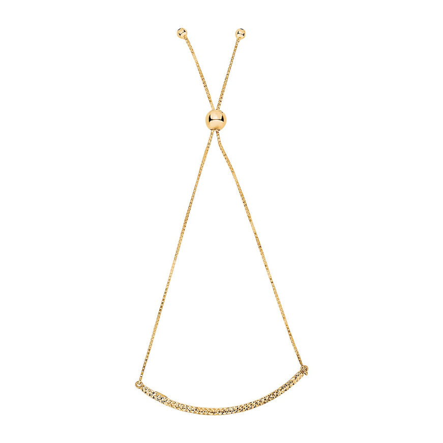 14k Yellow Gold Chain Bar Lariat Style Bracelet