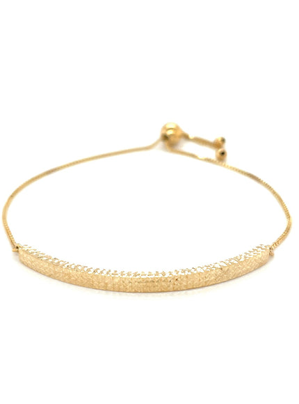 14k Yellow Gold Chain Bar Lariat Style Bracelet