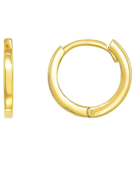 14k Yellow Gold Petite Polished Round Hoop Earrings