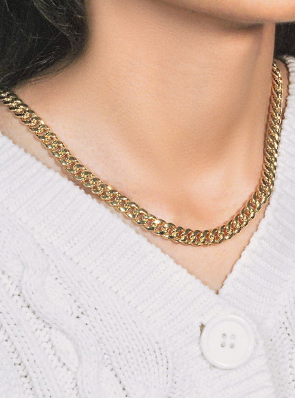 7.25mm 10k Yellow Gold Semi Solid Miami Cuban Chain