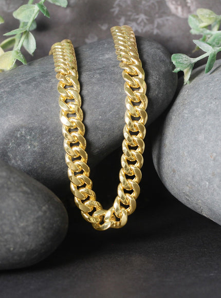 7.25mm 10k Yellow Gold Semi Solid Miami Cuban Chain