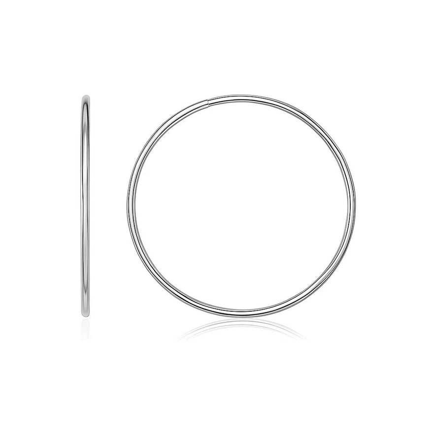 Endless Hoop Style Earrings in 14k White Gold