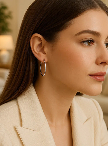 Endless Hoop Style Earrings in 14k White Gold