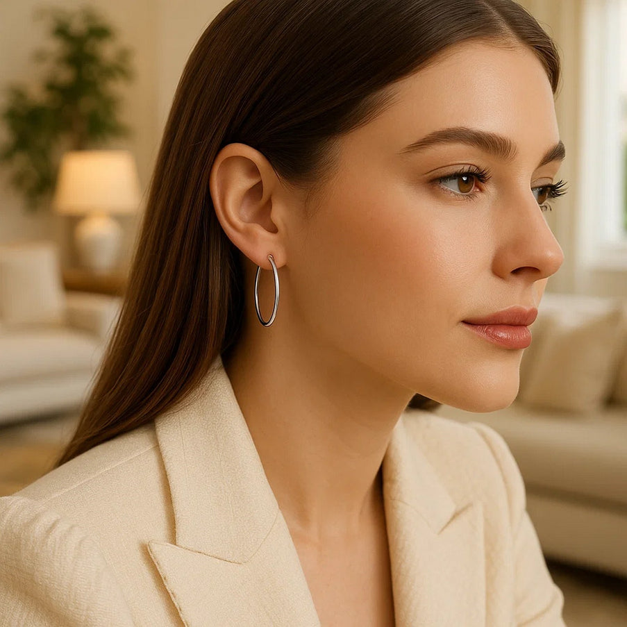 Endless Hoop Style Earrings in 14k White Gold