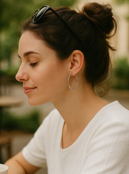 Endless Hoop Style Earrings in 14k White Gold