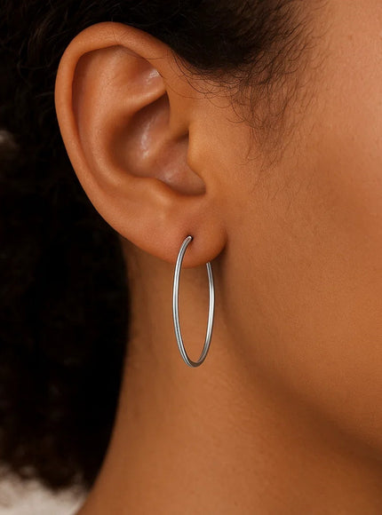 Endless Hoop Style Earrings in 14k White Gold