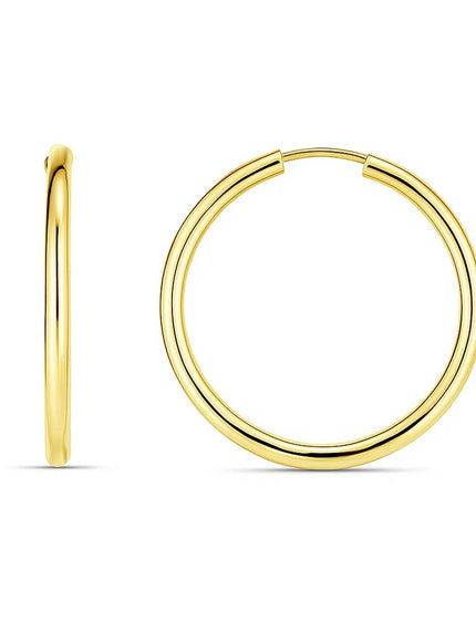 14k Yellow Gold Endless Round Hoop Earrings