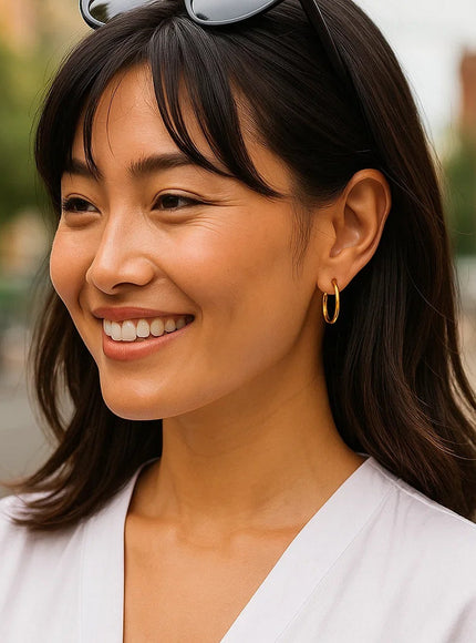 14k Yellow Gold Endless Round Hoop Earrings