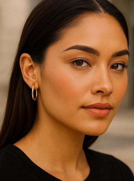 14k Yellow Gold Endless Round Hoop Earrings