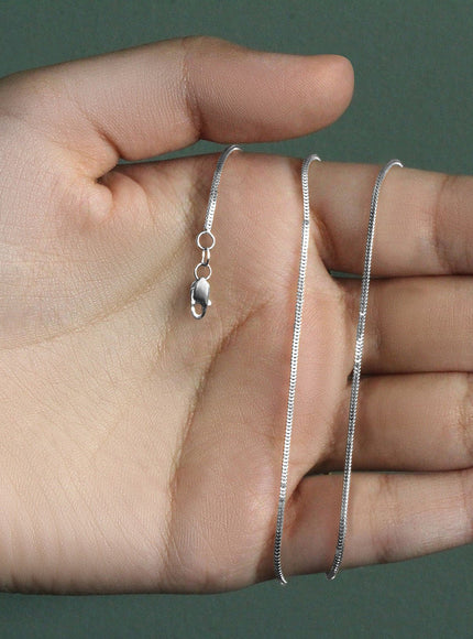 14k White Gold Milano Chain 1.1mm