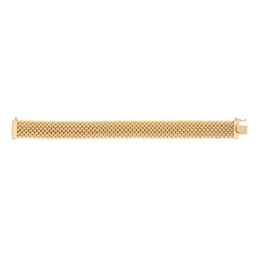 14k Yellow Gold High Polish Thick Braided Bracelet (14.5mm)