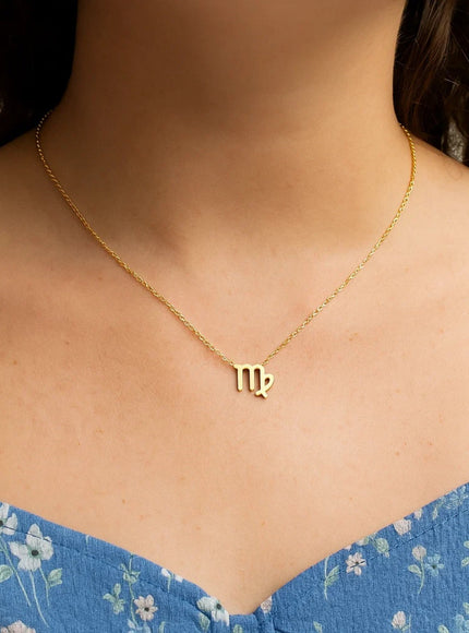 14K Yellow Gold Virgo Necklace