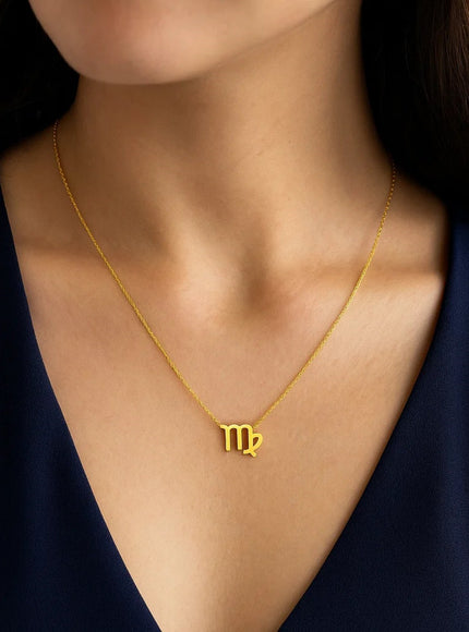 14K Yellow Gold Virgo Necklace