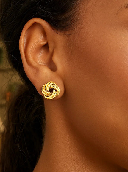 Love Knot Post Earrings in 14k Yellow Gold