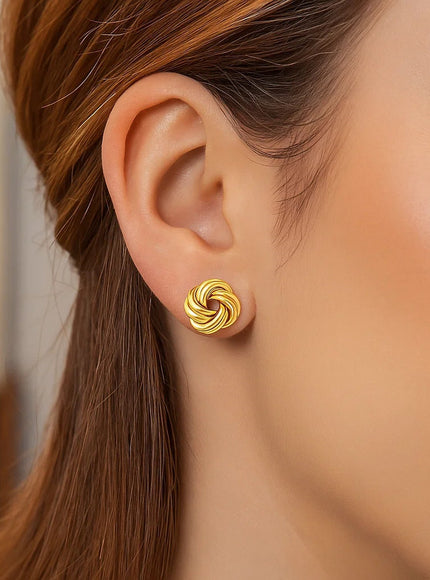 Love Knot Post Earrings in 14k Yellow Gold