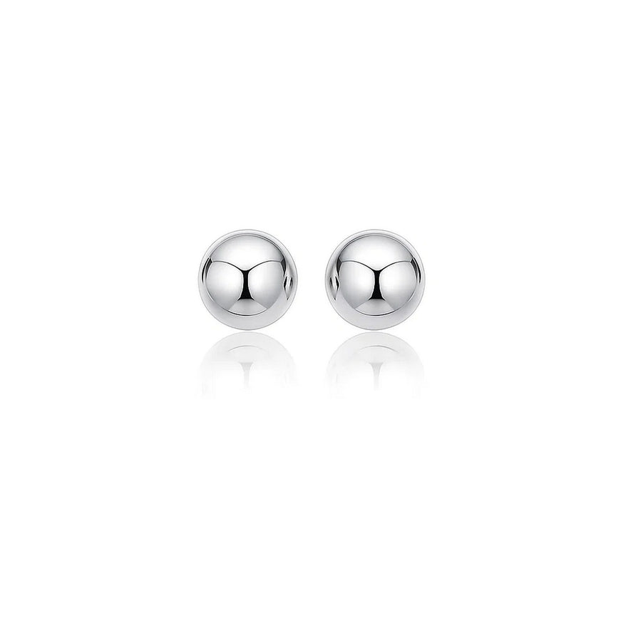 14k White Gold Classic Stud Earrings (8.0 mm)