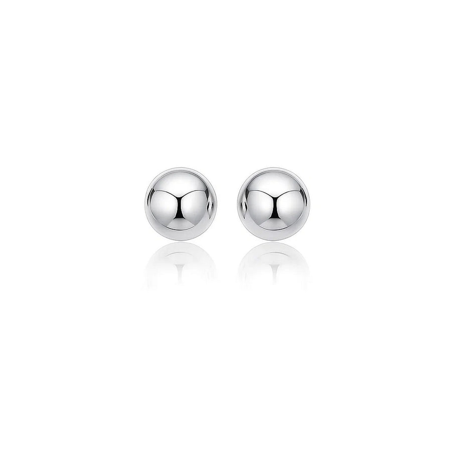 14k White Gold Classic Stud Earrings (8.0 mm)