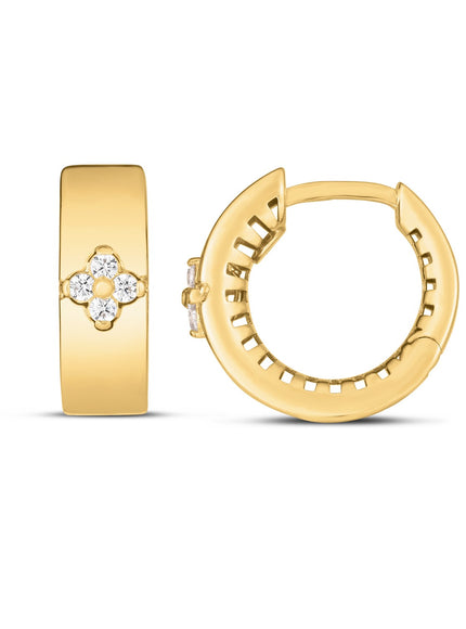 14k Yellow Gold Trilogy Diamond Clover Earrings