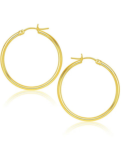 10k Yellow Gold Polished Hoop Earrings (25 mm)