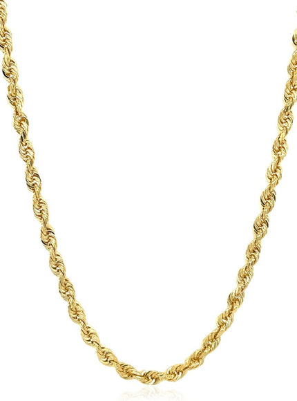 4.0mm 10K Yellow Gold Hollow Diamond Cut Rope Chain