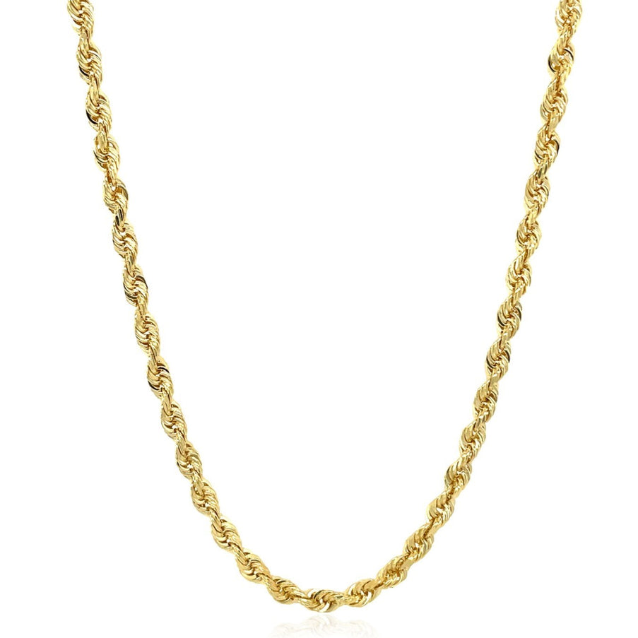 4.0mm 10K Yellow Gold Hollow Diamond Cut Rope Chain