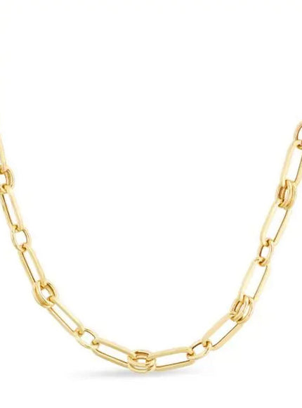 14k Yellow Gold High Polish Paperclip Rondel Link Chain (5.6mm)