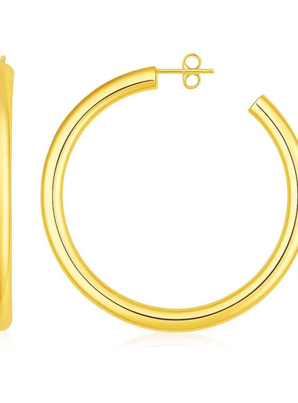 14k Yellow Gold Polished Hoop Earrings