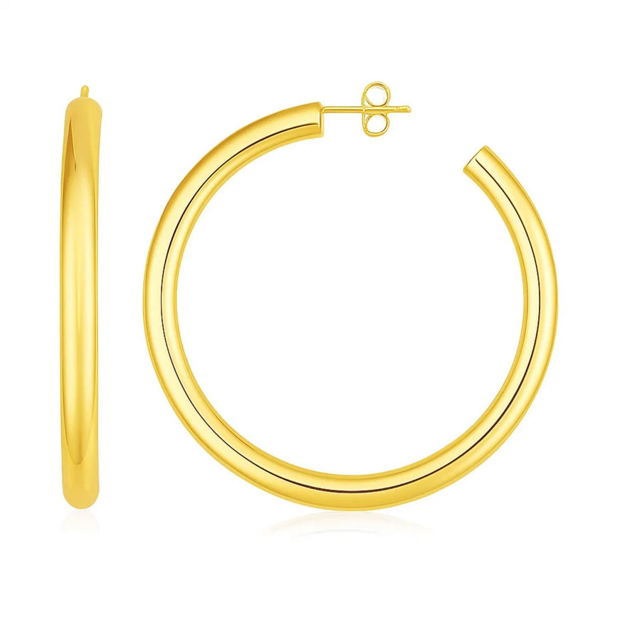 14k Yellow Gold Polished Hoop Earrings