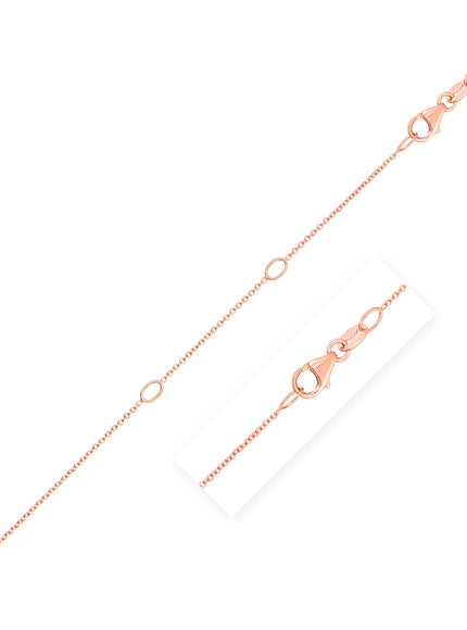 Double Extendable Cable Chain in 14k Rose Gold (1.0mm)