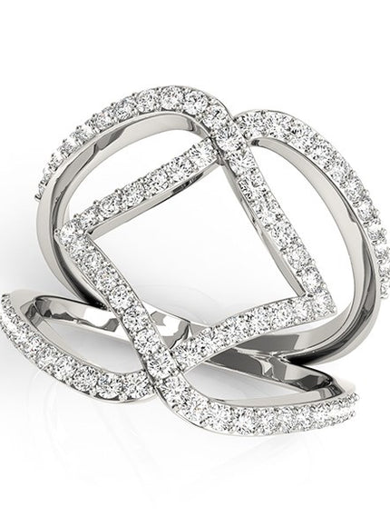 14k White Gold Entwined Design Diamond Dual Band Ring (3/4 cttw)