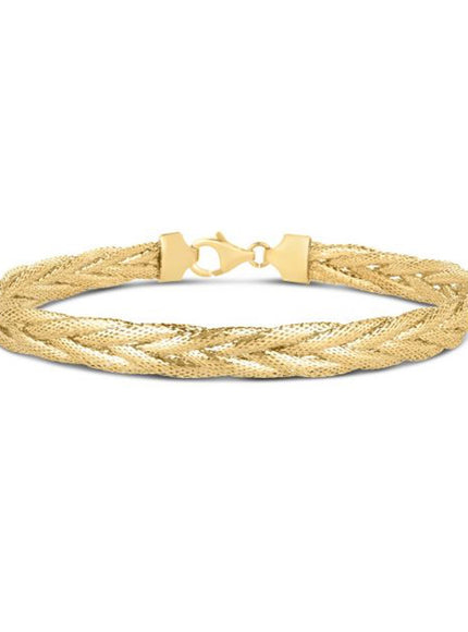 14k Yellow Gold Rapunzel Woven Bracelet