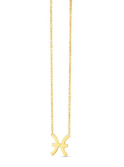14K Yellow Gold Pisces Necklace