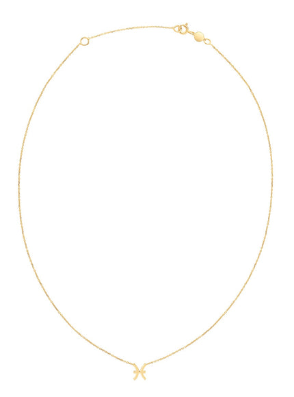 14K Yellow Gold Pisces Necklace