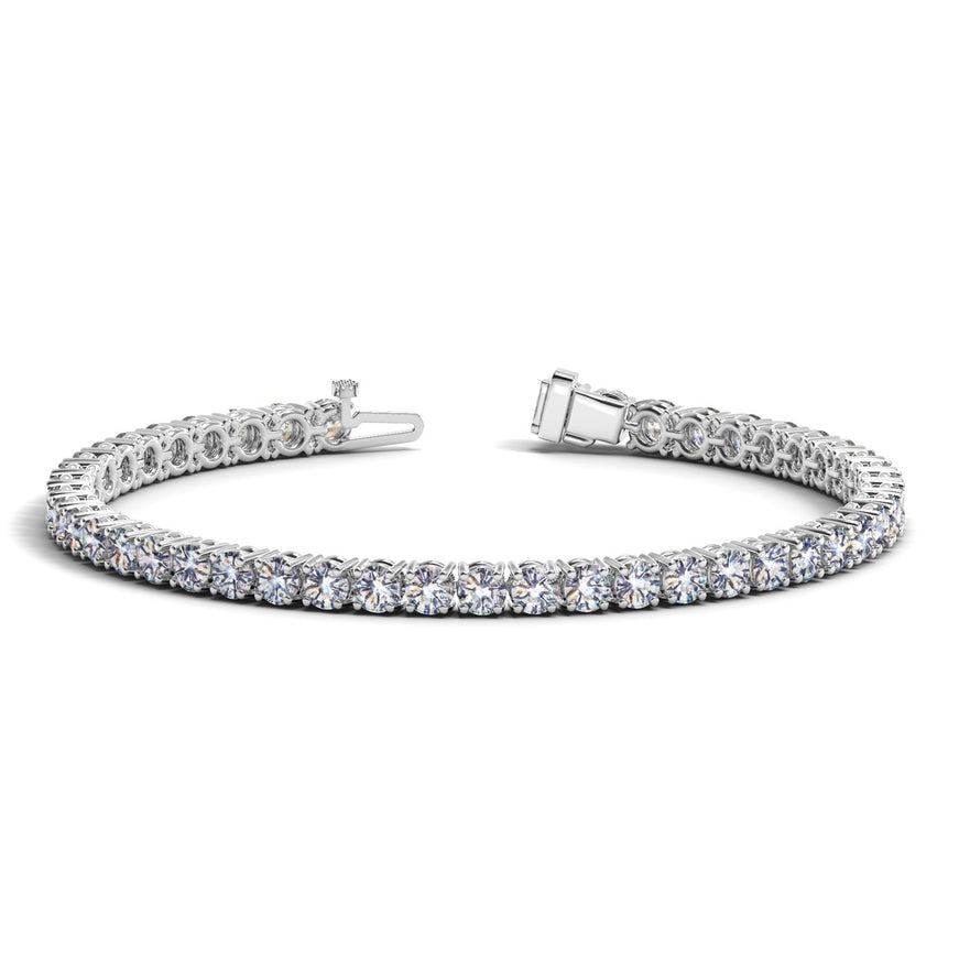 Lab Grown Round Diamond Tennis Bracelet in 14k White Gold (10 cctw F/G VS2/SI1)