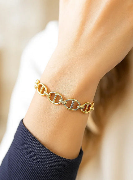 14k Yellow Gold High Polish Mariner Link Bracelet (8.8mm)