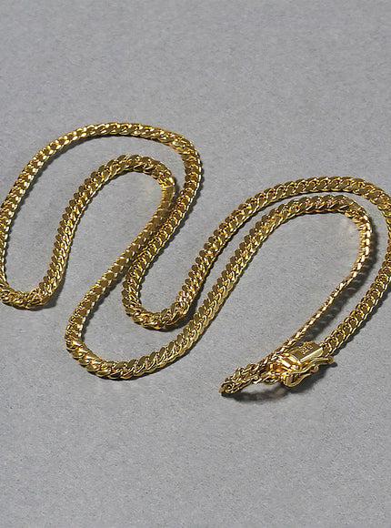 3.2mm 14k Yellow Gold Classic Solid Miami Cuban Chain