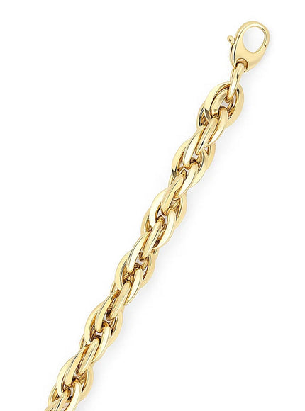 Polished Double Oval Link Chain Necklace in 14k Yellow Gold