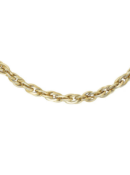 Polished Double Oval Link Chain Necklace in 14k Yellow Gold