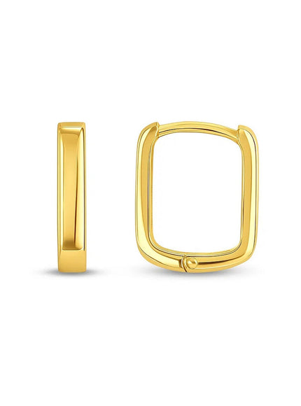 14k Yellow Gold Small Square Huggie Hoops