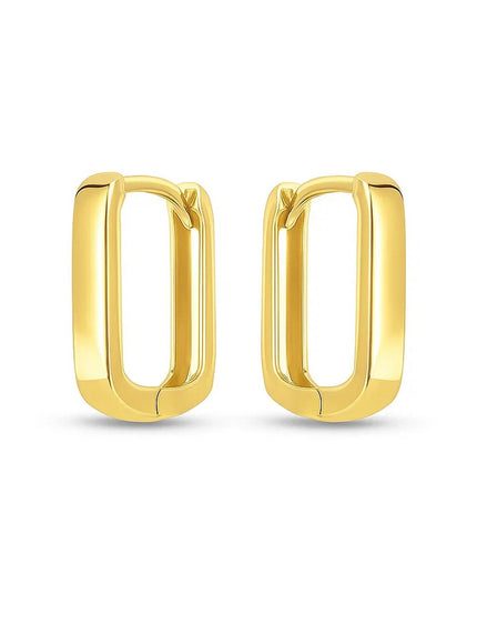14k Yellow Gold Small Square Huggie Hoops