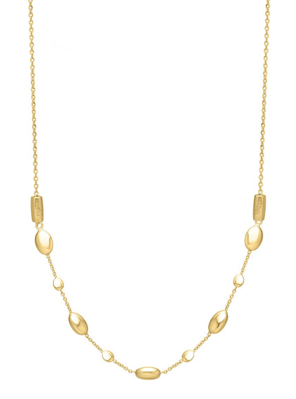 Adjustable Puff Pebble Necklace in 14K Yellow Gold