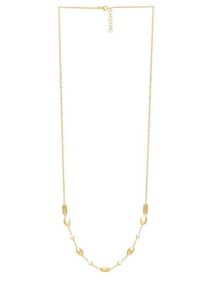 Adjustable Puff Pebble Necklace in 14K Yellow Gold